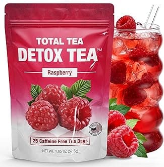 SIimming Detox Tea Caffeine Free - 25 Day Detox - Herbal Tea with Chamomile, Hibiscus Tea & Ginger Root for Colon Cleanse – Natural Raspberry Fruit Tea
