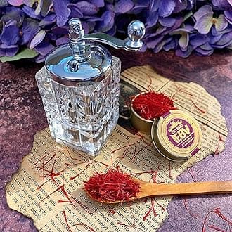 Premium Saffron Mill Grinder - Effortless Saffron Powdering with Gem-Shaped Glass, Dried Herb & Spice Grinder (Saffron Mill Grinder)