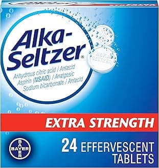Alka-Seltzer Effervescent Extra Strength - 24 Tablets, Pack of 3