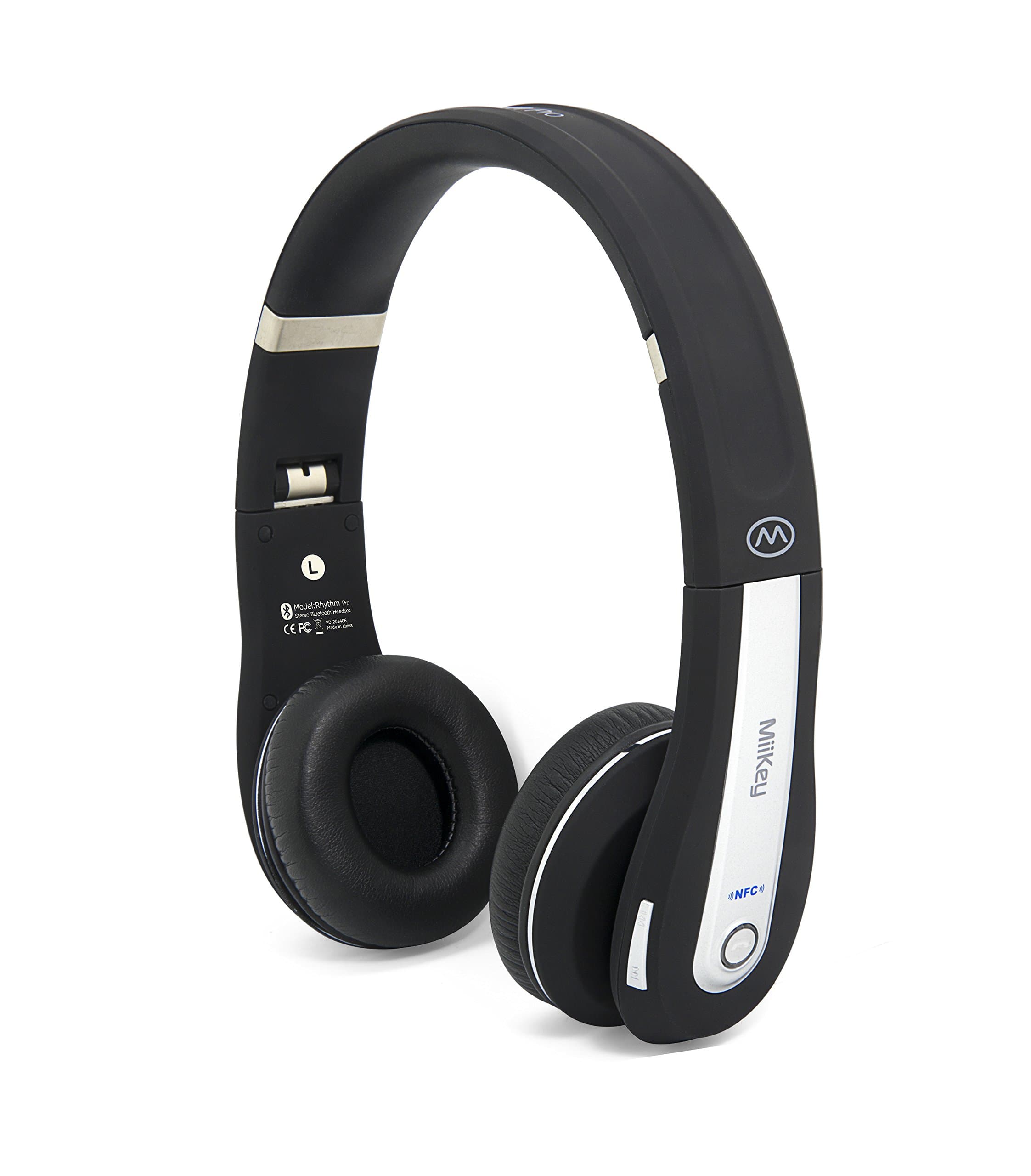 MiiKey Rhythm Pro Black/Gray Wireless Bluetooth 4.0,NFC,Multi-connect Headphone with Microphone & HD Audio