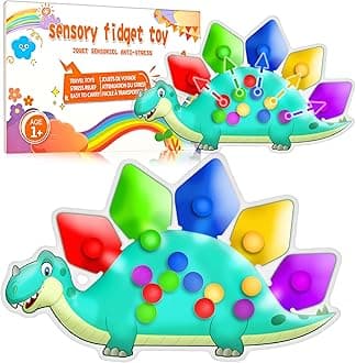 Dinosaur Color Sorting Sensory Toy Roadtrip Travel Essenstial for Toddler Boys Dementia Gift Fine Motor Autism Fidget Preschool Classroom Activities for Kid Valentine Day Easter Basket Stuffer