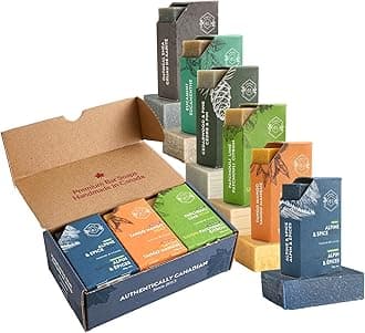Crate 61, Vegan Natural Bar Soap, For Him Scents Variety Pack, 6 Pack, Handmade Soap With Premium Essential Oils, Cold Pressed Face And Body Bar Soap For Men And Women (4 oz, 6 Bars) For Him 6 Pack