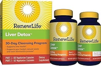 Adult Cleanse - Liver Detox - 2-Part, 30-Day Program - Gluten & Dairy Free - 120 Vegetarian Capsules