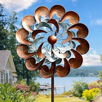Pure Echo Metal Wind Spinner Outdoor, Wind Spinners for Yard and Garden, 84 inch Wind Sculptures & Spinners, Windmill for Yard Art