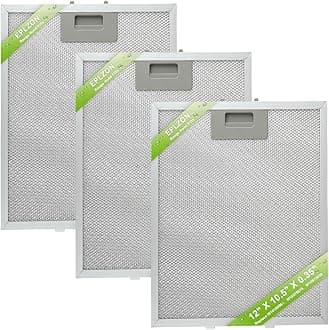 W10169961A Range Hood Filter Replacement 5 Layer Aluminum Mesh Hood Grease Filter Fit for Whirlpool, Kitchen Aid, Jenn-Air Range Hoods(3PCS)
