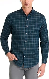Van Heusen Mens Classic Fit Stain Shield Never Tuck Stretch Solid Button Down ShirtButton Down Shirt