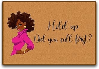 Accssoey Welcome Door Mat, 'Did You Call or Text First' - Funny Personalized Doormat, 23.6" x 15.7" (Rectangular)