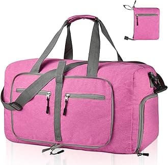 Dimayar 115L Travel Duffle Bag for Men Women - Foldable Duffel Bag with Shoes Compartment - Overnight Bags Waterproof & Tear Resistant(Rouge Pink)
