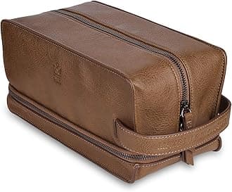 Leather Toiletry Bag for Men, Gift For Men, Mens PU Leather Shaving Bag, Leather Dopp Kit for Men, Toiletry Bag, Mens Travel Toiletry Bag, Hygiene & Grooming Kit Organizer.