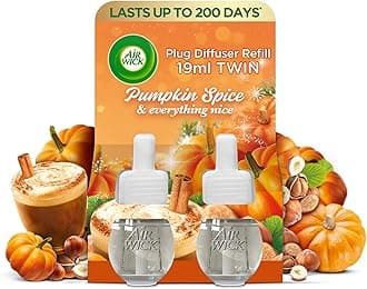 Air Wick Pumpkin Spice & Everything Nice | Electrical Plug-in Twin Refill |2 x 19ml |Pack of 1 | Infused with Natural Essential Oils