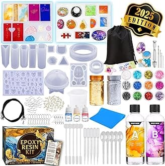 Zoncolor Resin Kits for Beginners, Resin Jewelry Making Kit with Molds Making Supplies - Silicone Casting Tools Set Clear Epoxy Resin for DIY Brithdays Gifts for Adults & Teen