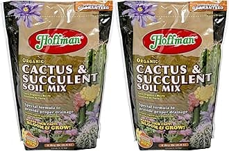 Organic Cactus and Succulent Soil Mix to Provide Proper Drainage and Improve Growth in Cacti, 4qts, 2 Pack