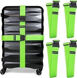 Untethered 4-Pack Luggage Straps | Belts to Keep Your Suitcase Secure While Traveling, Premium Accessory for Travel Bag Closure