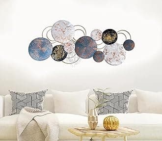 DSH CRAFTING YOUR CURIOSITY Metal Wall Art Wall Sculpture Wall Hanging Showpiece Perfect For Home, Hotel,Restaurant (19-Circle-Gray)