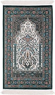 Prayer Mat Islam, Green Prayer Rug, Praying Rug Muslim, Islamic Travel Prayer Mat, Muslim Prayer Rug for Men, Muslim Prayer Rug for Women, Ramadan Gifts (Green)