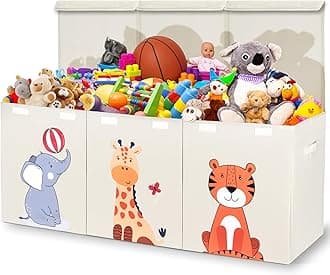 Zebra Baby Toy Storage Organizer for Kids and Toddlers, 40" x 13.5" x 16.5" - Large Collapsible Toy Chest for Living Room - Box, Bin, Organizer for Boys and Girls, Extra Big