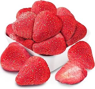 - 16 Oz Freeze-Dried Whole Strawberries - Dehydrated Fruit - Frozen No Sugar Added, No Additives - Premium Natural Single-Ingredient Strawberry - Perfect for Oatmeal, Cereal, Smoothies, Yogurt & Baking Toppings & Snacks