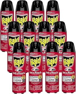Ant & Roach Killer Spray for Listed Bugs, Insect, Spider, For Indoor Use, Fresh Scent, 12 Oz, Pack of 12