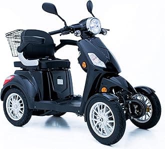 GreenPower 4 Wheeled Electric Mobility Scooter Modern Style Black