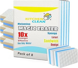Magic Eraser Cleaning Sponge | Stain Remover Sponge | Wall Cleaning Sponge Eraser, Pen Marks, Switch Boards, Taps, Wall Stain Remover, Glass, Shoes, Sneakers Cleaning Sponge (Pack of 8)