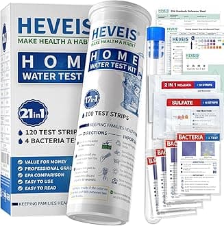 21-in-1 Home Drinking Water Testing Kit - 120 Strips + 4 Bacteria Tests - Tap and Well Water Test Kit, Easy to Test and Read for Hardness, Lead, Iron, Fluoride, pH, Copper, Bacteria and More