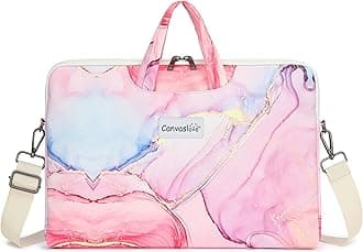 Canvaslove Water Resistant Laptop Shoulder Sleeve Case Bag for MacBook Pro 16 inch and 15.6 inch and 16 inch laptop (Pink Marble)