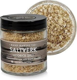 Saltverk Licorice Sea Salt, 3.17 Ounces of Handcrafted Gourmet Salt Flakes