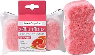 Spongeables Body Wash in a 20+ Wash Sponge, Sweet Grapefruit, 1 Count