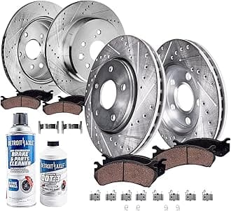 Brake Kit for Lexus GS350 IS350 IS200t RC350 GS200t GS450h IS300 RC200t RC300, 13.15" inch Front and 12.20" inch Rear Drilled and Slotted Disc Brakes Rotors Ceramic Brake Pads