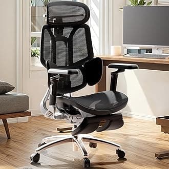 HbadaE3 Ultra Ergonomic Office Chair, Big and Tall Office Chair - with 3-Zone Dynamic Lumbar Support, 360° Mechanical Armrests, 4D Adjustable Headrest, Aluminum Alloy, Premium Mesh, Black
