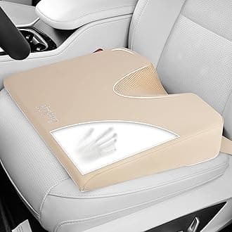 ComfiLife Car Seat Cushion – Premium Wedge Memory Foam Car Cushions for Driving – Seat Cushion for Car – Back & Sciatica Pain Relief for Long Drives – Comfort for Driver, Office, Truck Seat (Beige)