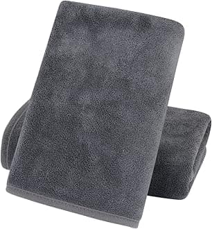 KinHwa Microfiber Hand Towels for Bathroom Soft and Absorbent Face Towels for Bath, Spa, Gym 16inch x 30inch 2 Pack Gray