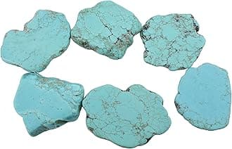 COIRIS 10pcs Natural Turquoise Gemstone Big Irregular Shape Chips Stone Loose Beads for Jewelry Making (ZS-1134-L)