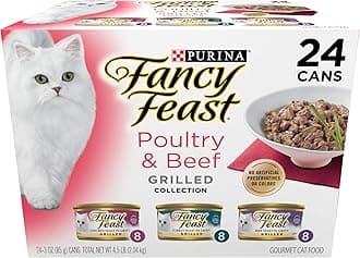 Purina Gravy Wet Cat Food Variety Pack, Poultry & Beef Grilled Collection - (24) 3 oz. Cans