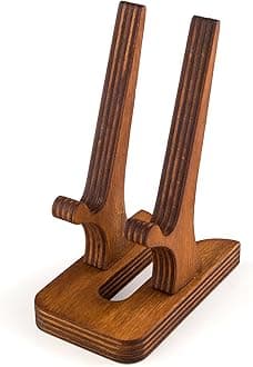 Rostmary Wooden Cell Phone Holder Tablet Stand for Desktop – Ideal for iPhone, iPad, Samsung, Tablet PCs, eReaders, Artwork, Make-up Mirror, Photo Frame Stand – Lightweight Docking Station