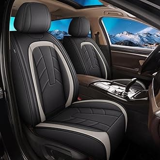 Full Car Seat Covers Leather Car Seat Covers Fit for Mitsubishi Eclipse Cross 2018-2025 Waterproof and Anti Staining Auto Protector 2 Rows 5 Seats(Black & White)