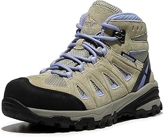 NORTIV 8 Women's Waterproof Hiking Boots Outdoor Trekking Camping Trail Hiking Boots Size 6 M US SNHB211W, BEIGE/PURPLE