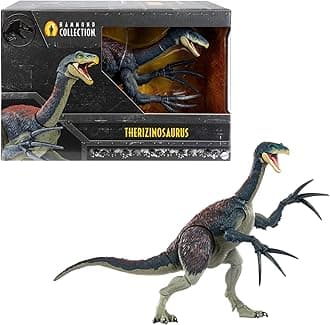 Mattel Jurassic World Dominion Hammond Collection Therizinosaurus Dinosaur Figure with 25 Articulations, Jointed Claws, Glass Eyes & Wired Tail, HXP73