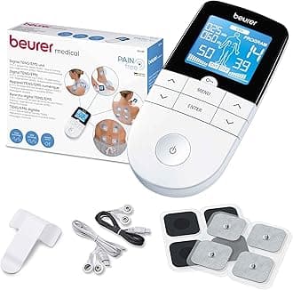 EM49 PainFree Digital TENS and EMS Machine | Drug-free natural pain relief | 3-in-1 pain relief, rehabilitation and massage | 70 training programmes | 2 channels | 4 self-adhesive electrodes