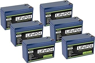 ExpertPower 6 Pack 12V 10Ah Lithium LiFePO4 Deep Cycle Rechargeable Battery | 2500-7000 Life Cycles & 10-Year Lifetime | Built-in BMS