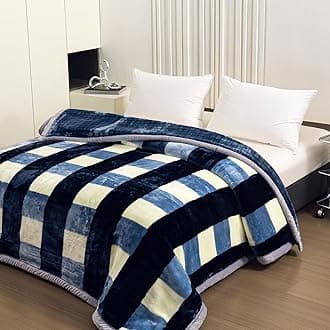 LGYKUMEG Korean Mink Blanket Plush Blanket Queen Size 79"X91" and 9 Lb Korean Blanket,2 Ply Super Soft Warm Korean Style Reversible with Embossed Fleece Blanket,200x230cm