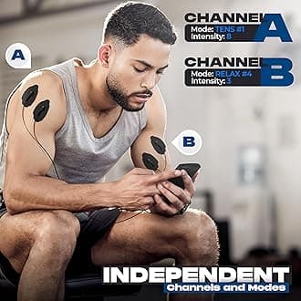 TENS Unit Muscle Stimulator, EMS Massager Machine for Shoulder, Neck, Sciatica and Back Pain Relief, Electronic Pulse Massage Physical Therapy, Black