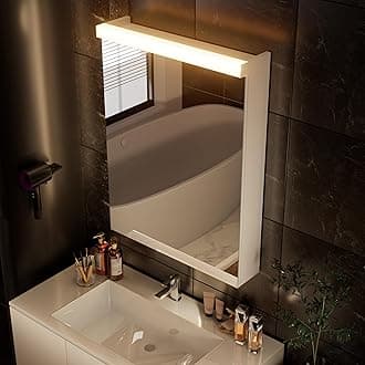 32x24 Inch LED Bathroom Medicine Cabinet with Mirror - 4000K Warm White Light, Adjustable Shelves,Moisture-Resistant Wood, Flat-Pack Design – Assembly Required