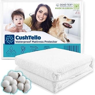 100% Waterproof Crib Mattress Protector - Cotton Blend 180gsm - Soft & Breathable