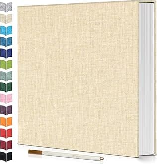 Photo Album Self Adhesive Scrapbook,60 Pages Large Photo Book for 4x6,5x7,8x10 Pictures,DIY Album for Baby Wedding Family Travel Birthday,with Metallic Pen and Scraper