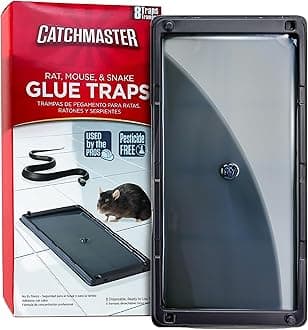 Catchmaster Baited Glue Traps - 8 Pre-Baited Trays, Ready to Use Indoors. Rat Mouse Snake Exterminator Plastic Sticky Adhesive Easy No-Mess Simple Non-Toxic Disposable - Made in the USA