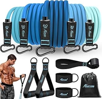 HPYGN Resistance Bands, Exercise Bands with Handles, Fitness Bands, Workout Bands with Door Anchor and Ankle Straps, for Heavy Resistance Training, Physical Therapy, Shape Body, Yoga, Home Workout Set
