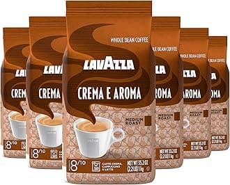 Roasted Coffee Beans, Crema E Aroma, 2.20 lbs (Pack of 6)