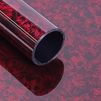 Lypumso Forged Carbon Fiber Vinyl Wrap, Gloss Crushed Stone Car Wrap Vinyl Film Easy Installation with Air Release Technology Auto Car Sticker Decal Sheet (Red, 1ft x 5ft)