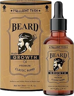 Beard Growth Oil for Men-30ml | Natural & Organic Beard Care with Castor, Argan & Jojoba Oils | Promotes Thicker, Fuller Beard | Softens & Fills Patches | Non-Greasy